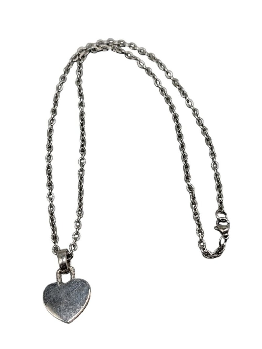 Vintage Diamonds International Two Tone Heart Pendant Necklace Silver Gold - Picture 7 of 11